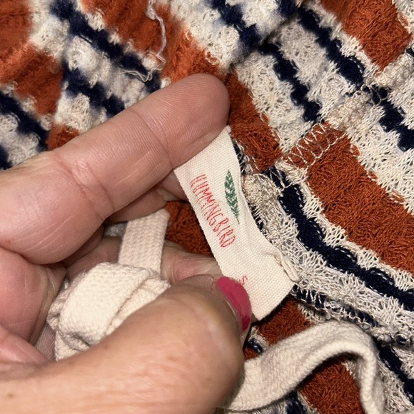 HUMMINGBIRD waffle knit striped hoodie sweater small - Picture 7 of 7